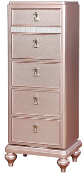 AUBRIANA Rose Gold Swivel Chest With Mirror
