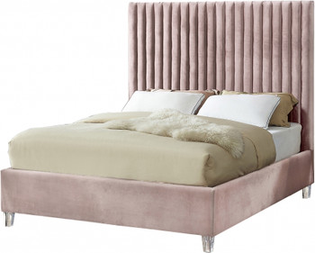 MURITZ Pink Velvet Bed