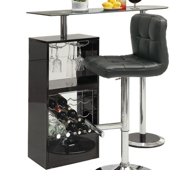 Baxter Black Glass Top Bar Unit