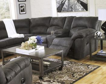 PETERSON Gray 100" Wide Reclining Sectional