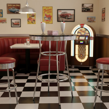 BELAIR Black 30" Wide Bar Table