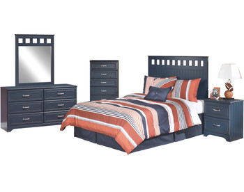 Elli Blue Headboard Bedroom Set