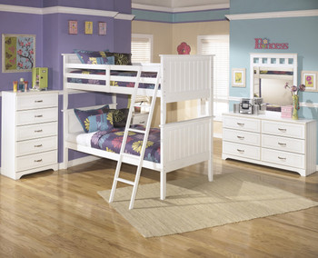 Elli White Bunk Bed Bedroom Set