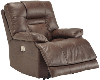 Wesley Top Grain Leather Power Recliner with Adjustable Lumbar and Headrests
