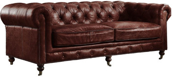 Ismael Vintage Dark Brown Top Grain Sofa