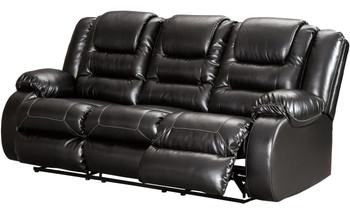 HOLTEN Black 87" Wide Reclining Sofa 