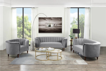 GONZO Gray Velvet Living Room Set