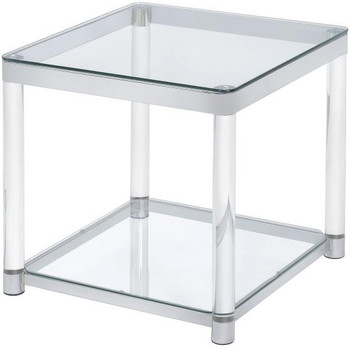 KALISTA 24" Wide End Table with Acrylic Legs