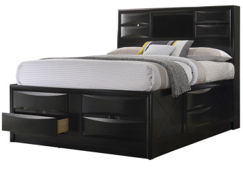 BENSON Black Storage Platform Bed