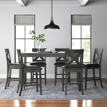 DAMIAN Gray 7 Piece Counter Height Set