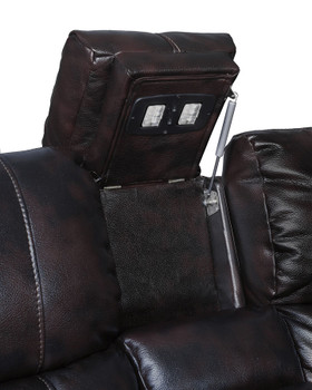 HENRY Dark Brown Leatherette Reclining Sofa & Loveseat