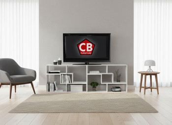 BAIER Pure White 95" Wide x 33" Height Versatile TV Stand