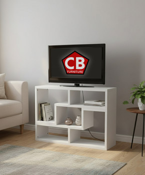 BAIER Pure White 47 Inch Wide x 22" Height TV Stand (RTA)