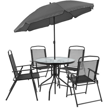 PAT- 6 Piece Black Patio Set