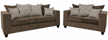 BAYRON Brown Sofa & Loveseat
