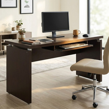 BRENNER Dark Brown 55" Wide x 28" Depth Computer Desk (RTA)