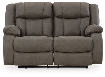 First Base - Gunmetal - Reclining Loveseat