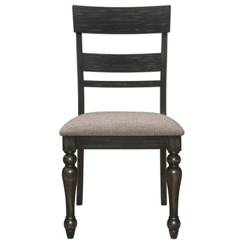 Bridget - Ladder Back Dining Side Chair (Set of 2) - Charcoal Sandthrough And Stone Brown