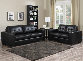 MILLO Black 60" Wide Loveseat