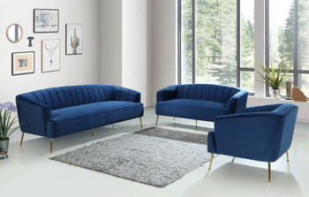 TULUM Blue Velvet Livingroom Set
