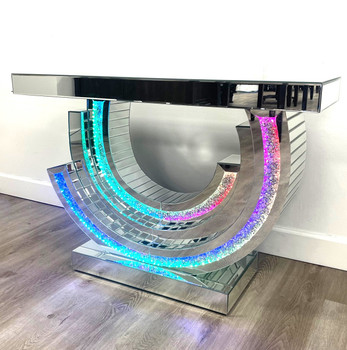KENISHA Mirror 44" Wide Console Table with LED Lights