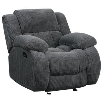 Weissman - Upholstered Glider Recliner - Charcoal