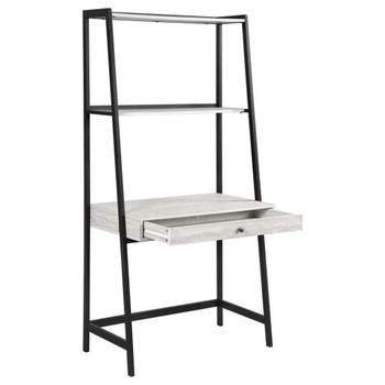 Pinckard - 3 Piece Ladder Desk Set - Gray Stone And Black