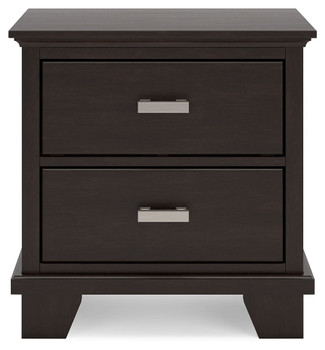 Covetown - Two Drawer Night Stand - Dark Brown