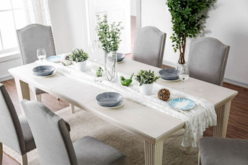 Daniella - Dining Table - Antique White / Gray