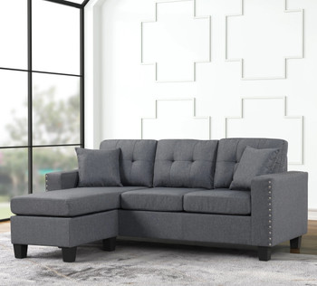 OSMAR Dark Gray 75" Wide Reversible Sofa Chaise