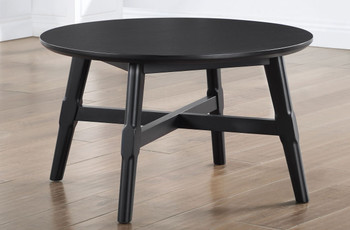 GAYLE Black 32" Wide Round Coffee Table 