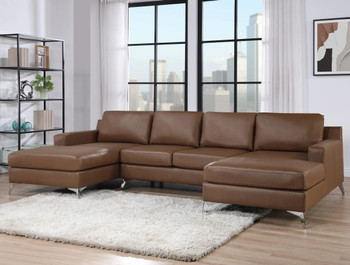 CHIYO Saddle 122" Wide Double Chaise Sectional