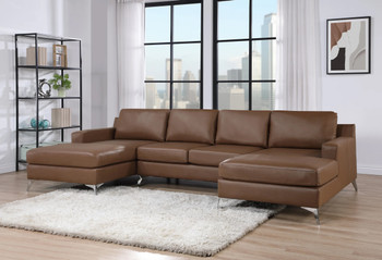 CHIYO Saddle 122" Wide Double Chaise Sectional
