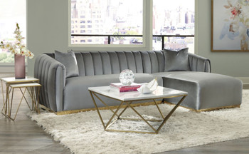 TIAGO Silver 118" Wide Sectional