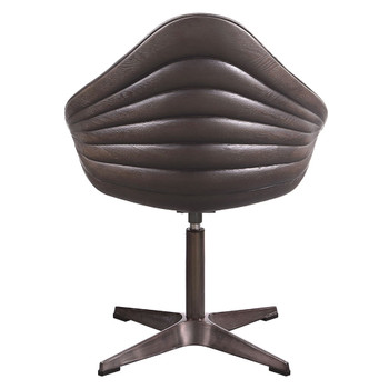 Pipino - Accent Chair With Swivel - Antique Ebony Top Grain Leather