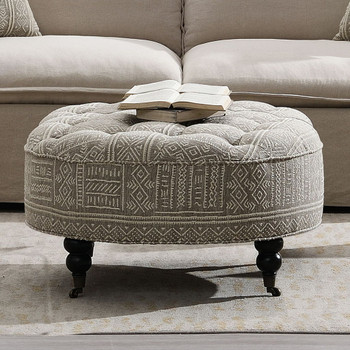Upendo - Ottoman With Caster - Pattern Fabric