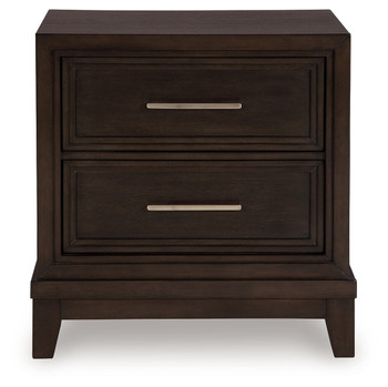 Neymorton - Dark Grayish Brown - Two Drawer Night Stand