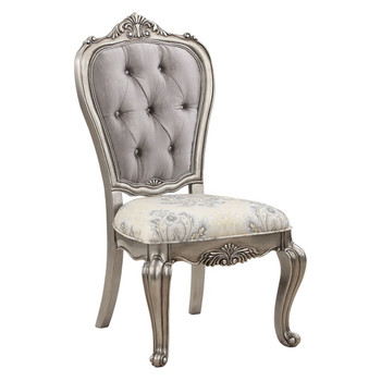 Ariadne - Side Chair Set of 2) - Velvet & Antique Platinum