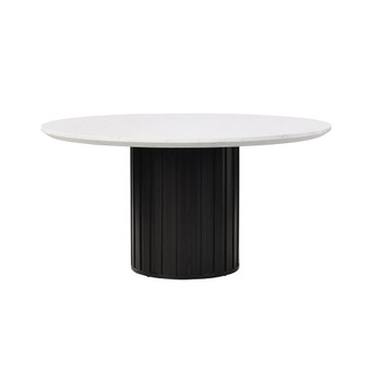 Jaramillo - Round Dining Table With Engineered Marble Top - Engineered Marble Top & Black