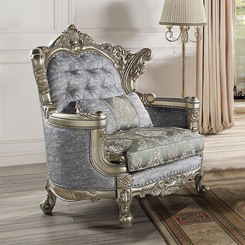 Miliani - Chair With Pillow - Fabric & Antique Bronze