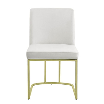 Zazie - Side Chair Set of 2) - White Velvet & Gold