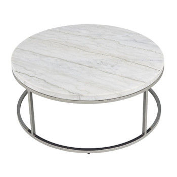 Zaidee - Coffee Table With Marble - Marble Top & Nickel