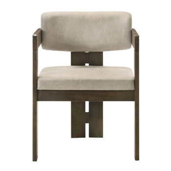 Destin - Side Chair - Light Gray Fabric & Walnut
