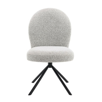 Lawton - Side Chair With Swivel (Set of 2) - Gray Boucle & Black