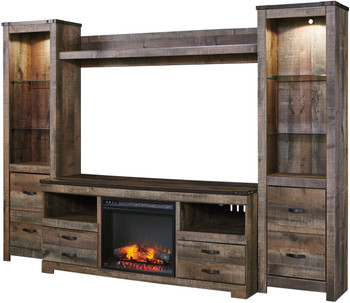Benni 4 Piece Wall Unit With Fireplace 