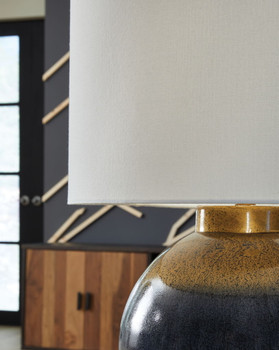 Adara - Metal Table Lamp - Blue / Gold Finish