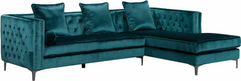 ARIAN Teal 106" Wide Velvet Sectional