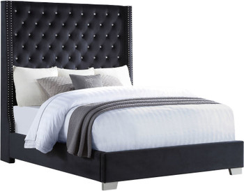 ELEINA Black Velvet Bedroom Set