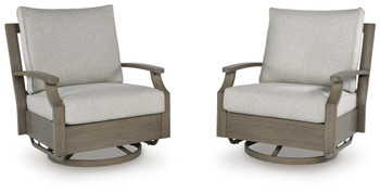 Rainier Ranch - Swivel Glider Chair With Cushion - Brown / Beige