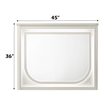 Laveda - Mirror With LED - Pearl White
